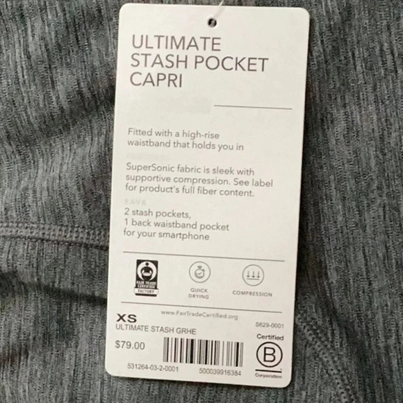 NWT! ATHLETA Ultimate Stash Pocket Capri Leggings - Picture 7 of 10